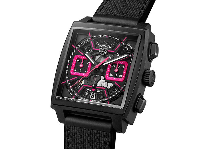 TAG Heuer Showcases a Bold Pink Monaco Chronograph for the 2024 Las Vegas Grand Prix